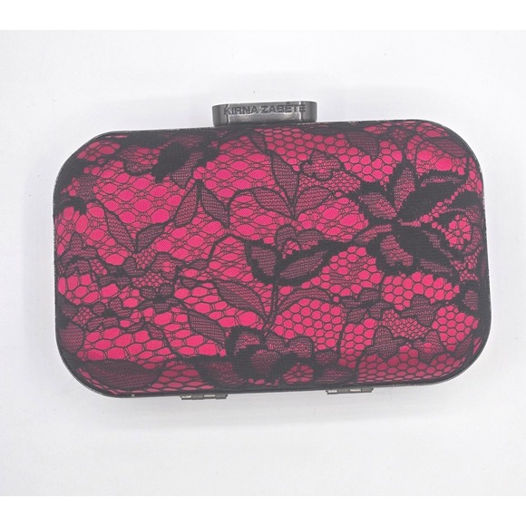 NWT Kirna Zabête at Target Clutch,‎ Floral Lace, Pink/Black - Picture 1 of 4